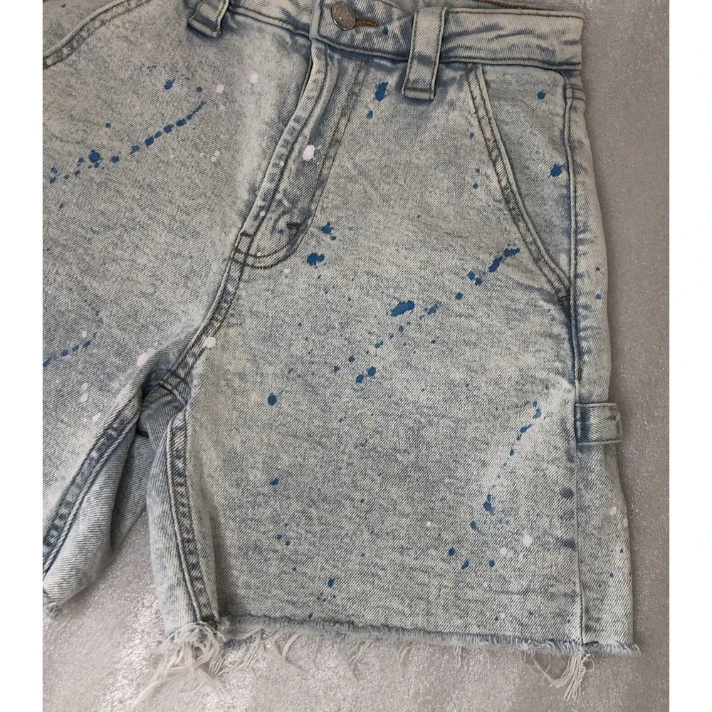Wild Fable Highest Rise Utility Paint Splatter Bermuda‎ Jean Denim Shorts Size 0